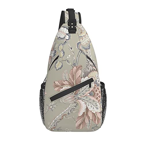 Sling Bag Boho Flower Floral Vintage Wandern Daypack Crossbody Schulterrucksack Reise Brusttasche für Männer Frauen von Lawenp