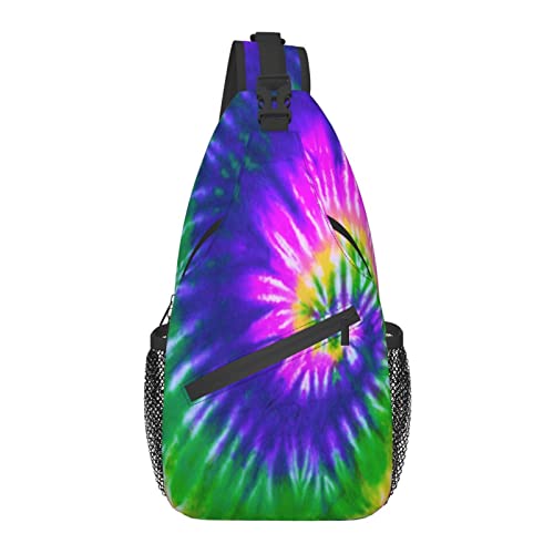 Sling Bag Bunte Spirale Tie Dye Psychedelic Wandern Daypack Crossbody Schulterrucksack Reise Brusttasche für Männer Frauen von Lawenp