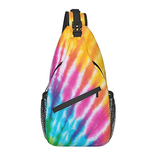 Sling Bag Bunte Spirale Tie Dye Regenbogen Wandern Daypack Crossbody Schulterrucksack Reise Brusttasche für Männer Frauen von Lawenp
