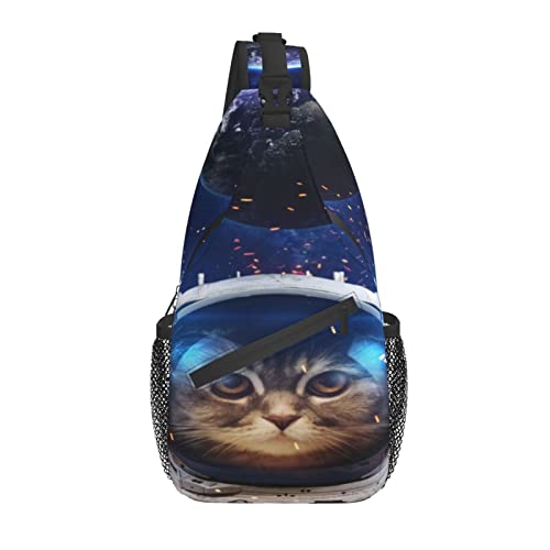Sling Bag Cat Astronaut Space Earth Wandern Daypack Crossbody Schulterrucksack Reise Brusttasche für Männer Frauen Sling Bag Cat Astronaut Space Earth Wandern Daypack Crossbody Schulterrucksack Reise Brusttasche für Männer Frauen von Lawenp