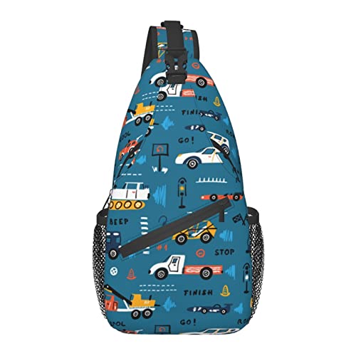 Sling Bag Childish Auto Transport LKW Wandern Daypack Crossbody Schulter Rucksack Reise Brusttasche für Männer Frauen von Lawenp