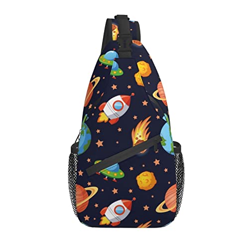 Sling Bag Childish Rocket Galaxy Wandern Daypack Crossbody Schulterrucksack Reise Brusttasche für Männer Frauen von Lawenp