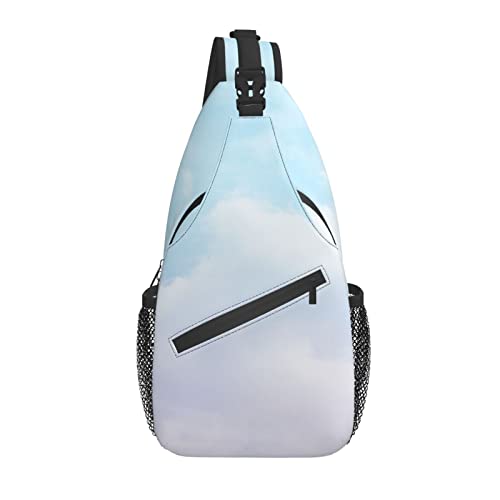 Sling Bag Cloud Sky Farbverlauf Blau Weiß Pastell Wandern Daypack Crossbody Schulterrucksack Reise Brusttasche für Männer Frauen von Lawenp