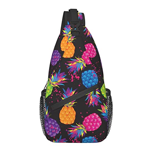 Sling Bag Colorful Pine Art Tropical Wandern Daypack Crossbody Schulterrucksack Reise Brusttasche für Männer Frauen von Lawenp