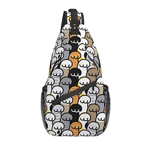 Sling Bag Cut Cat Paw Kitten Wandern Daypack Crossbody Schulterrucksack Reise Brusttasche für Männer Frauen von Lawenp