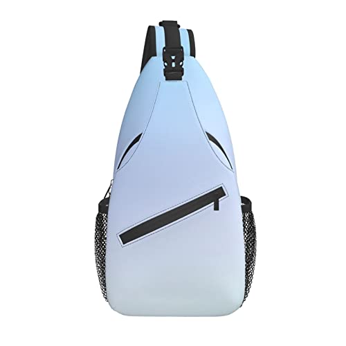 Sling Bag Farbverlauf Pastell Abstrakt Himmelblau Wandern Daypack Crossbody Schulter Rucksack Reise Brusttasche für Männer Frauen von Lawenp
