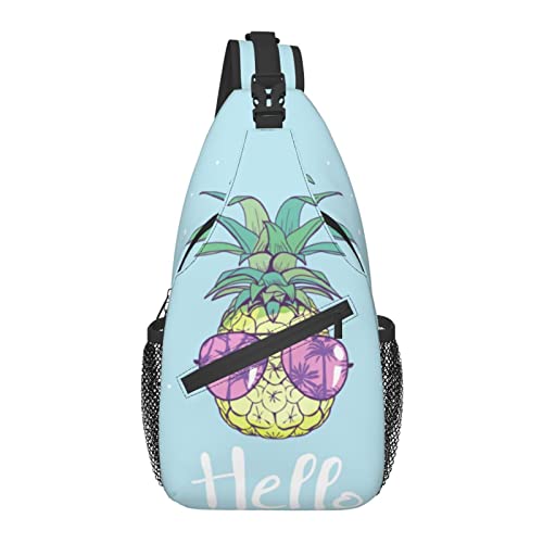 Sling Bag Funny Pine Teal Sommer Wandern Daypack Crossbody Schulter Rucksack Reise Brusttasche für Männer Frauen von Lawenp