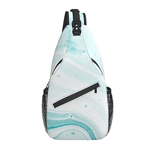 Sling Bag Marble Blue Blue Splash Pastell Wandern Daypack Crossbody Schulterrucksack Reise Brusttasche für Männer Frauen Sling Bag Marble Blue Blue Splash Pastell Wandern Daypack Crossbody Schulterrucksack Reise Brusttasche für Männer Frauen von Lawenp