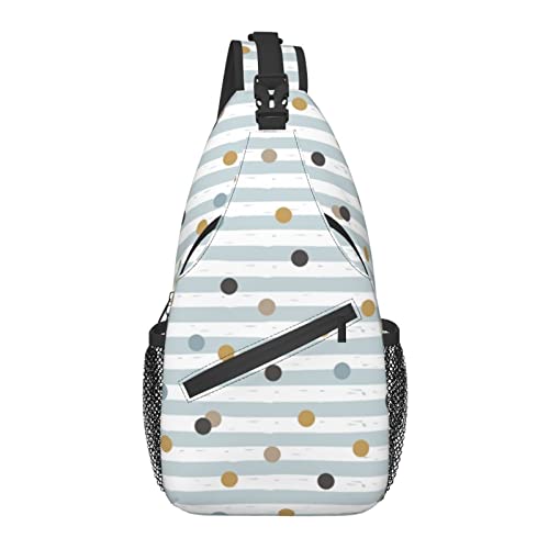 Sling Bag Pastell Punkt Gestreift Wandern Daypack Crossbody Schulter Rucksack Reise Brusttasche für Männer Frauen von Lawenp