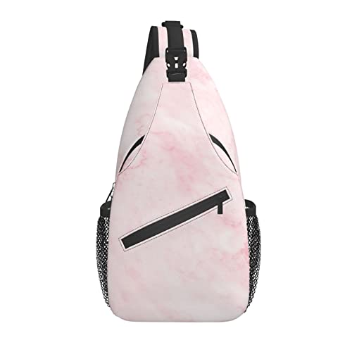Sling Bag Pink Marble Wandern Daypack Crossbody Schulterrucksack Reise Brusttasche für Männer Frauen von Lawenp