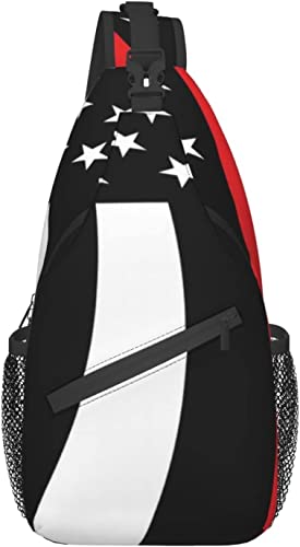 Sling Bag Schwarz und Weiß American Gunflag Flag Crossbody Schulter Brust Outdoor Reiserucksack für Damen & Herren von Lawenp