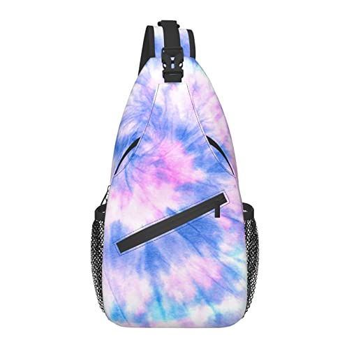 Sling Bag Spiral Tie Dye Blue Art Pride Wandern Daypack Crossbody Schulterrucksack Reise Brusttasche für Männer Frauen von Lawenp