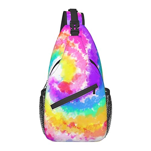 Sling Bag Spiral Tie Dye Colorful Pride Art Wandern Daypack Crossbody Schulterrucksack Reise Brusttasche für Männer Frauen von Lawenp