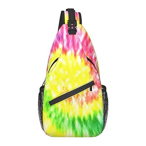 Sling Bag Spiral Tie Dye Colorful Swirl Pride Wandern Daypack Crossbody Schulterrucksack Reise Brusttasche für Männer Frauen von Lawenp