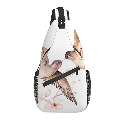 Sling Bag Spring Swallows Bird Flower Wandern Daypack Crossbody Schulterrucksack Reise Brusttasche für Männer Frauen von Lawenp