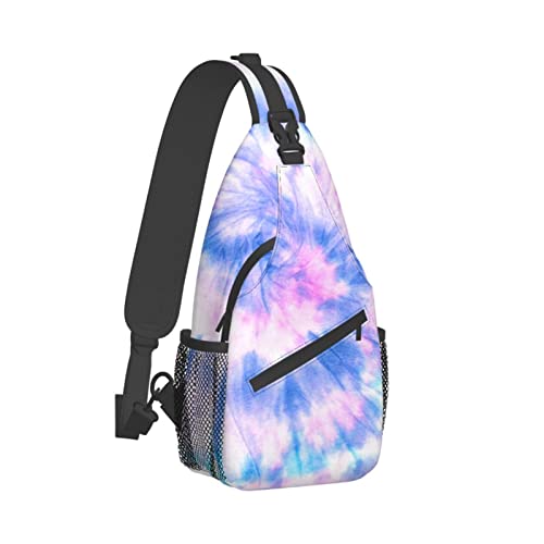 Sling Bag Swirl Tie Dye Spiral Pastell Wandern Daypack Crossbody Schulterrucksack Reise Brusttasche für Männer Frauen von Lawenp