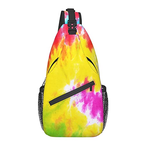 Sling Bag Tie Dye Colorful Pride Abstract Wandern Daypack Crossbody Schulterrucksack Reise Brusttasche für Männer Frauen von Lawenp