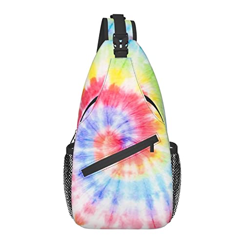 Sling Bag Tie Dye Rainbow Spiral Swirl Wandern Daypack Crossbody Schulterrucksack Reise Brusttasche für Männer Frauen von Lawenp