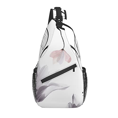 Sling Bag Tulip Flower Grau Transparent Wander Daypack Crossbody Schulterrucksack Reise Brusttasche für Männer Frauen Sling Bag Tulip Flower Grau Transparent Wander Daypack Crossbody Schulterrucksack Reise Brusttasche für Männer Frauen von Lawenp
