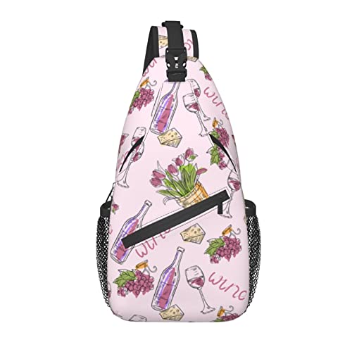 Sling Bag Tulip Flower Red Wine Purple Wandern Daypack Crossbody Schulterrucksack Reise Brusttasche für Männer Frauen Sling Bag Tulip Flower Red Wine Purple Wandern Daypack Crossbody Schulterrucksack Reise Brusttasche für Männer Frauen von Lawenp