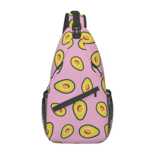 Sling Bag mit süßem Avocado-Muster, lässige Crossbody-Umhängetasche, Wander-Tagesrucksack, Crossbody-Schulterrucksack, Reise-Brustrucksack für Männer und Frauen von Lawenp