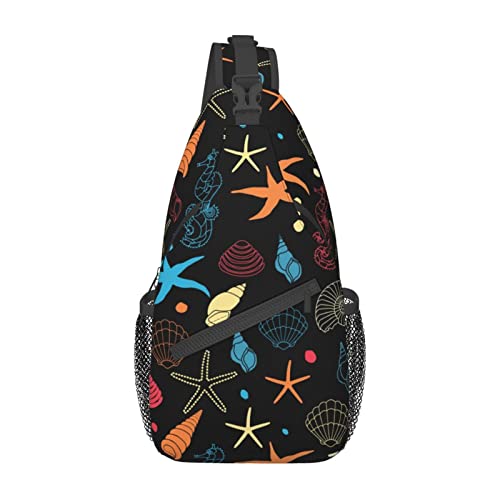 Strand-Muschel- -Umhängetasche, lässige Umhängetasche, Rucksack, Reise-Brusttasche für Männer und Frauen von Lawenp