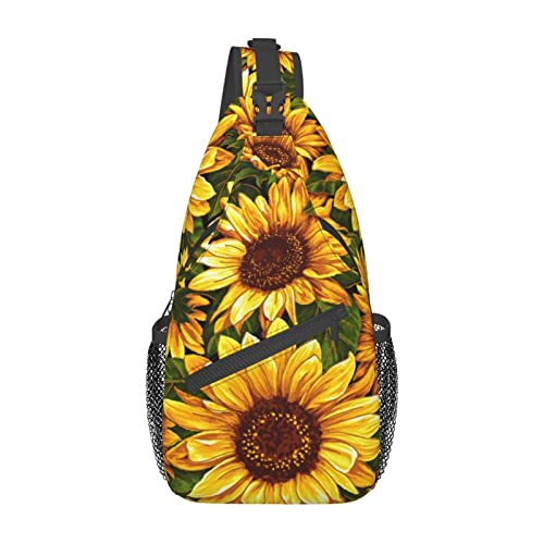 Sunflower Patterns Sling Bag, Casual Crossbody Shoulder Bag Wandern Daypack Crossbody Shoulder Backpack Travel Chest Pack für Männer Frauen von Lawenp