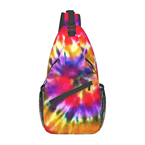 Tie-Dye-Muster Sling Bag Wandern Daypack Crossbody Schulterrucksack Reise Brusttasche für Männer Frauen von Lawenp