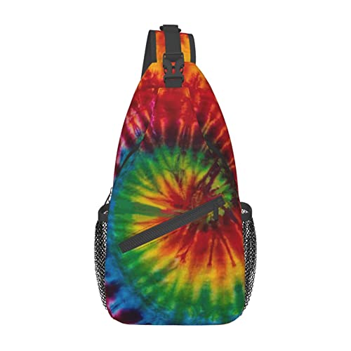 Tie-Dye-Muster Sling Bag Wandern Daypack Crossbody Schulterrucksack Reise Brusttasche für Männer Frauen von Lawenp
