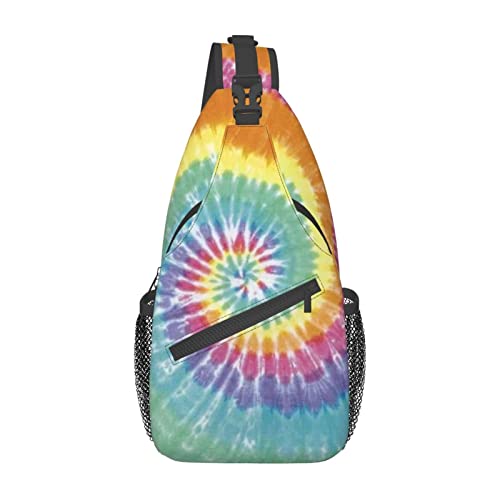 Tie-Dye-Muster Sling Bag Wandern Daypack Crossbody Schulterrucksack Reise Brusttasche für Männer Frauen von Lawenp
