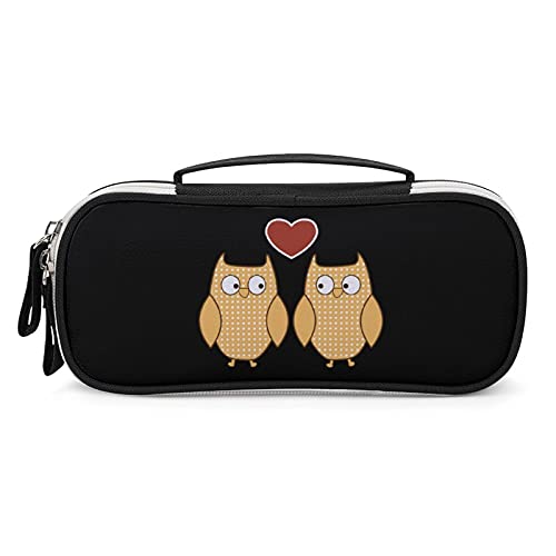 Tragbares Federmäppchen mit Aufschrift „I Love You Owls, Tragetasche, Make-up-Tasche, Handtasche von Lawenp
