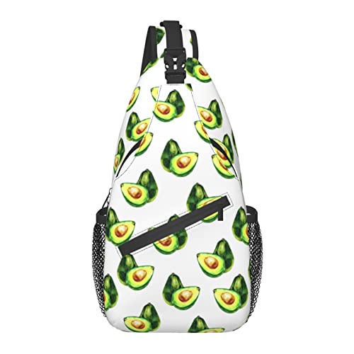 Umhängetasche Avocado Grün Aquarell Obst Wandern Daypack Crossbody Schulterrucksack Reise Brusttasche für Männer Frauen von Lawenp