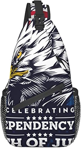 Umhängetasche rot blau weiß amerikanische Flagge Crossbody Schulter Brust Outdoor, Reiserucksack für Damen und Herren von Lawenp