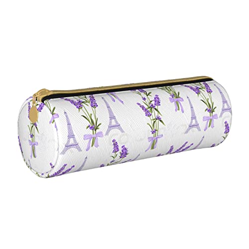 Zylindrisches Federmäppchen aus Leder mit Cartoon-Muster, tragbares Federmäppchen für die College-Schule von Lawenp