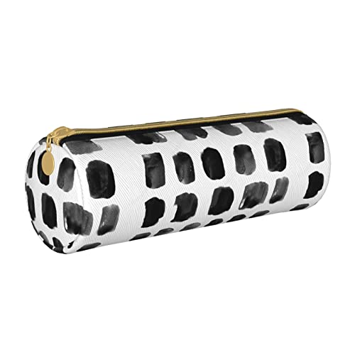 Zylindrisches Federmäppchen aus Leder mit Punktmuster, strapazierfähiger Büromaterialbeutel, Aufbewahrungsbox für Schreibwaren von Lawenp