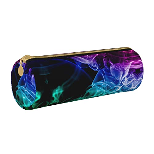 Zylindrisches Federmäppchen aus Leder mit Buntem Muster, tragbarer Büromaterialbeutel, Schreibwarenbox, Aufbewahrungsbox von Lawenp