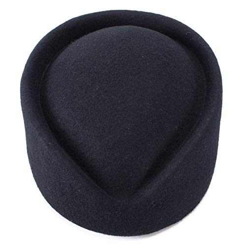 Lawliet Wool Stewardess Air Hostesses Pillbox Hut Millinery Teardrop Fascinator Base A040, schwarz, Einheitsgröße von Lawliet