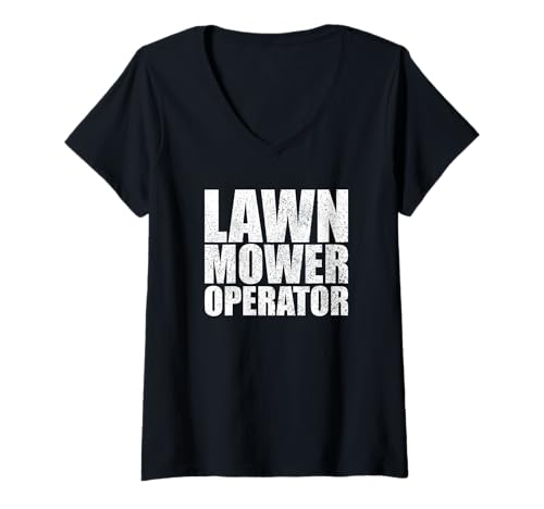 Damen Rasenmäher-Bediener, lustige Gartenarbeit, Grasschneiden T-Shirt mit V-Ausschnitt Damen Rasenmäher-Bediener, lustige Gartenarbeit, Grasschneiden T-Shirt mit V-Ausschnitt von Lawn Mower Cover Joke Funny Gardening dad