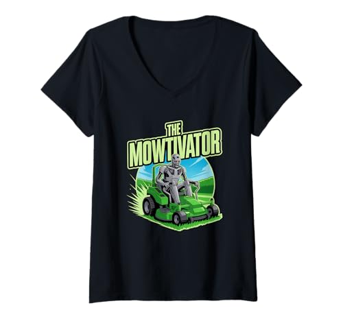Damen Die MOWtivator/Zero-Turn Funny Rasenpflege. T-Shirt mit V-Ausschnitt Damen Die MOWtivator/Zero-Turn Funny Rasenpflege. T-Shirt mit V-Ausschnitt von Lawn Mower Guy