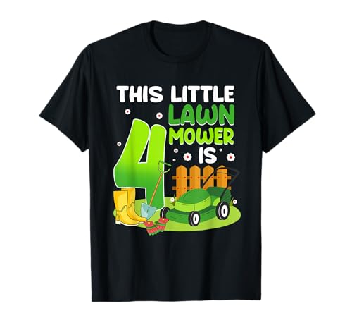 4. Geburtstag Rasenmäher 4 Jahre alt Bday Kinder Rasenmäher T-Shirt von Lawn Mower Theme Birthday Gift