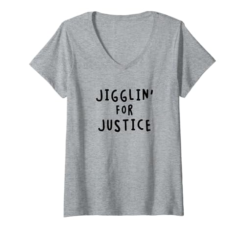 Damen Jigglin' for Justice T-Shirt mit V-Ausschnitt Damen Jigglin' for Justice T-Shirt mit V-Ausschnitt von Lawnmower Laughs
