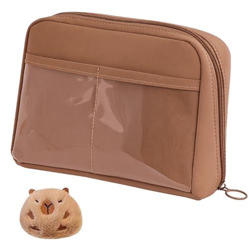 Lawnrden Niedliche Capybara -Bleistiftkoffer mit 12 Fächern Brown Canvas & PVC Kawaii Bleistiftkoffer mit reibungslosen Zipper & Capybara Puppe niedlich für Schulbedarfschützer Deskaccessoires Lawnrden Niedliche Capybara -Bleistiftkoffer mit 12 Fächern Brown Canvas & PVC Kawaii Bleistiftkoffer mit reibungslosen Zipper & Capybara Puppe niedlich für Schulbedarfschützer Deskaccessoires von Lawnrden