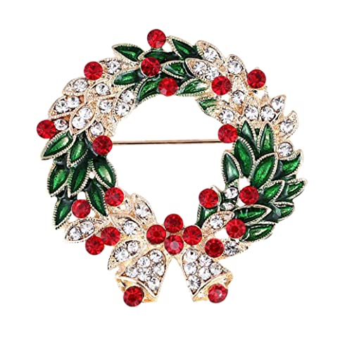Weihnachtsbrosche Pins Strasskranz Brosche Weihnachtsfeier Feier Dekor Golden | von Lawnrden