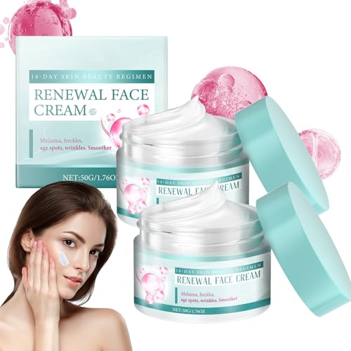 2 Stück Renewal Face Cream, feuchtigkeitscreme, Hautreparatur Face cream, Firming & Renewal cream, Anti-Falten Renewal Gesichtscreme, Gesichtscreme Damen Straffend und feuchtigkeitsspendend von Lawqiny