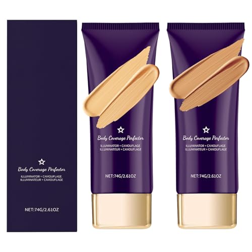 All Over Complexion Perfector, Long-Lasting Body, Coverage Perfector, All-Over Teint Perfektionierer, Wasserfest Bein-Make-up Concealer (Dunkle Hautfarbe + Natürliche Farbe) von Lawqiny