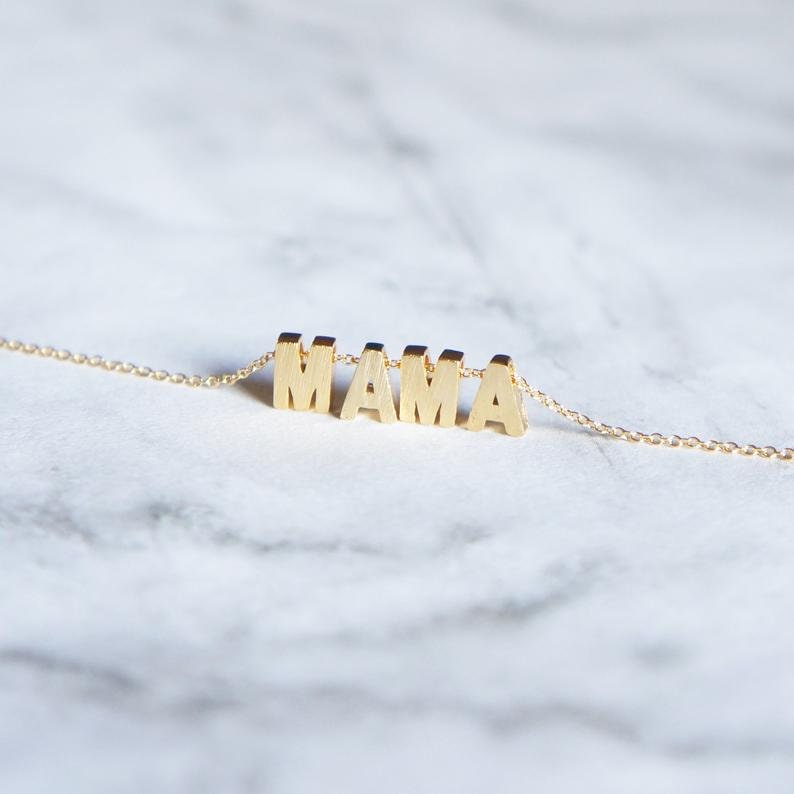 Mama Halskette Geschenk Für Custom Mutter Schmuck Muttertag Oma Gold Zierliche von LayerIt