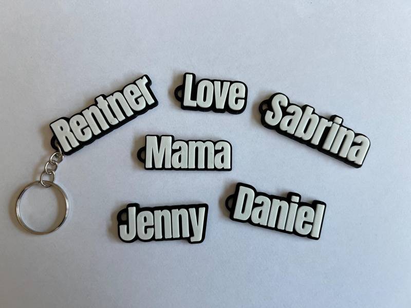 Personalisierter Schlüsselanhänger 3D Druck - Wunschtext Bis 14 Zeichen Zweifarbig Geschenk Für Geburtstag, Hochzeit, Einschulung Personalisierter Schlüsselanhänger 3D Druck - Wunschtext Bis 14 Zeichen Zweifarbig Geschenk Für Geburtstag, Hochzeit, Einschulung von LayerMesh