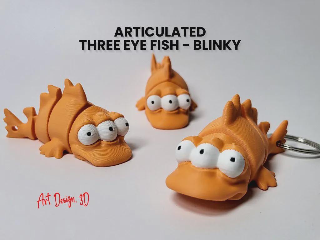 Articulated Blinky Fish Toy - 3D Printed Three-Eyed Fidget Keychain Gift Articulated Blinky Fish Toy - 3D Printed Three-Eyed Fidget Keychain Gift von LayerWise