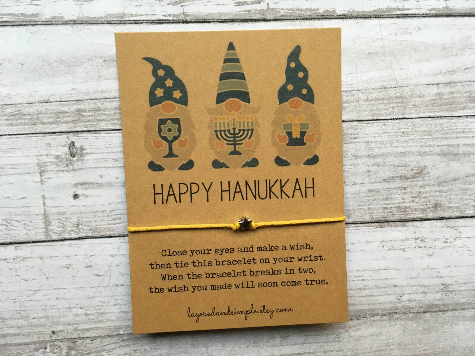 Chanukka, Chanukka Geschenke, Happy Gnome, Geschenke Für Gastgeschenke, Armband, Davidstern von LayeredandSimple