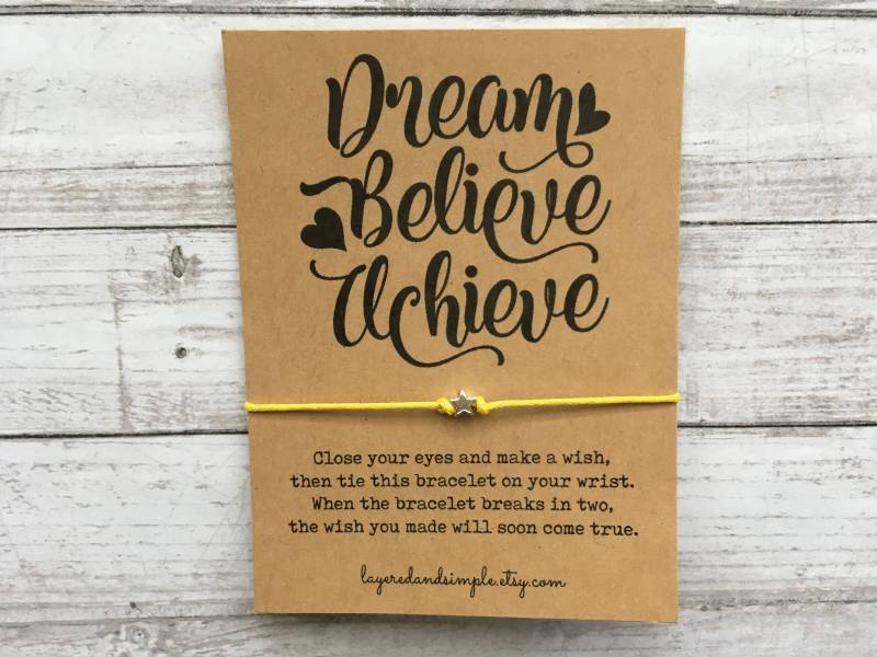 Motivierendes Wunsch Armband, Inspirierendes Schnur Armband von LayeredandSimple